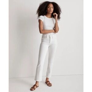 Madewell Mid Rise Kick Out Jeans White Size 26